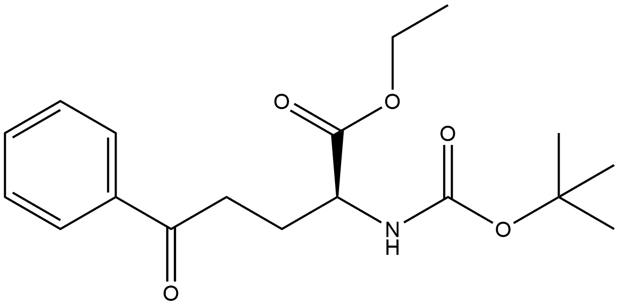 Benzenepentanoic acid, α-[[(1,1-dimethylethoxy)carbonyl]amino]-δ-oxo-, ethyl ester, (αS)- Struktur
