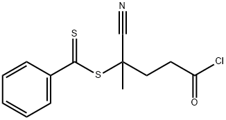 Pentanoyl chloride, 4-cyano-4-[(phenylthioxomethyl)thio]- 化学構造式
