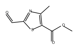 5-Thiazolecarboxylic acid, 2-formyl-4-methyl-, methyl ester Struktur