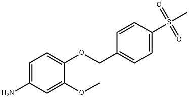 Benzenamine, 3-methoxy-4-[[4-(methylsulfonyl)phenyl]methoxy]- 化学構造式