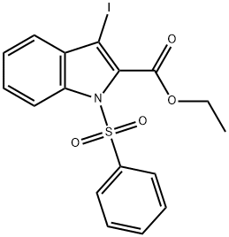 1H-Indole-2-carboxylic acid, 3-iodo-1-(phenylsulfonyl)-, ethyl ester Structure