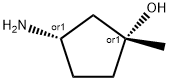 rel-(1R,3S)-3-amino-1-methylcyclopentan-1-ol 化学構造式