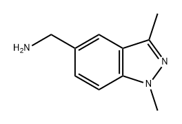 (1,3-二甲基-5-吲唑基)甲胺 结构式