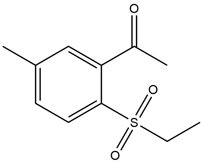 1-[2-(Ethylsulfonyl)-5-methylphenyl]ethanone,1538982-50-1,结构式