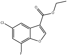 3-Benzofurancarboxylic acid, 5-chloro-7-fluoro-, ethyl ester Struktur