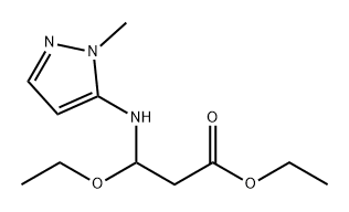 Propanoic acid, 3-ethoxy-3-[(1-methyl-1H-pyrazol-5-yl)amino]-, ethyl ester Structure