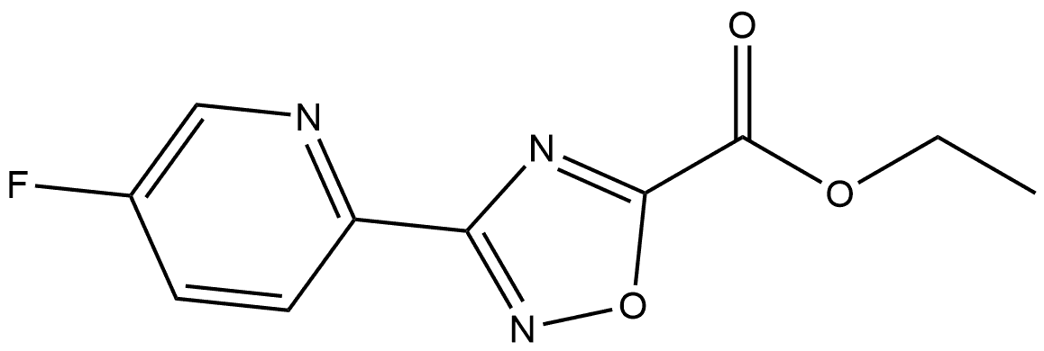 3-(5-氟-2-吡啶基)-1,2,4-噁二唑-5-甲酸乙酯 结构式