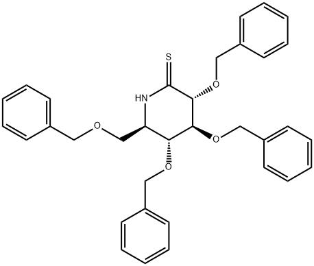 2-Piperidinethione, 3,4,5-tris(phenylmethoxy)-6-[(phenylmethoxy)methyl]-, (3R,4S,5R,6R)-