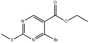 5-Pyrimidinecarboxylic acid, 4-bromo-2-(methylthio)-, ethyl ester Structure