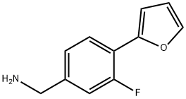 Benzenemethanamine, 3-fluoro-4-(2-furanyl)- Structure