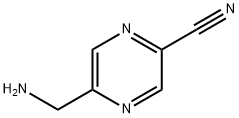 2-Pyrazinecarbonitrile, 5-(aminomethyl)- Struktur