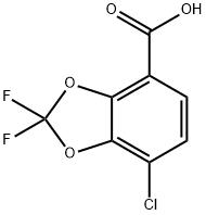 7-氯-2,2-二氟苯并[D][1,3]二噁茂-4-甲酸, 154257-62-2, 结构式