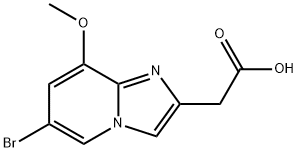2-(6-溴-8-甲氧基咪唑并[1,2-A]吡啶-2-基)乙酸,1543258-72-5,结构式