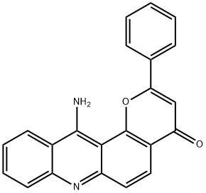 4H-Pyrano[2,3-a]acridin-4-one, 12-amino-2-phenyl- Structure