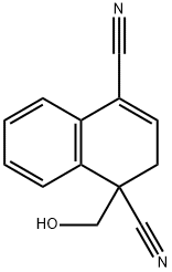 1,4-Naphthalenedicarbonitrile, 1,2-dihydro-1-(hydroxymethyl)- 化学構造式