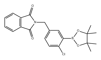 1H-Isoindole-1,3(2H)-dione, 2-[[4-chloro-3-(4,4,5,5-tetramethyl-1,3,2-dioxaborolan-2-yl)phenyl]methyl]- 结构式