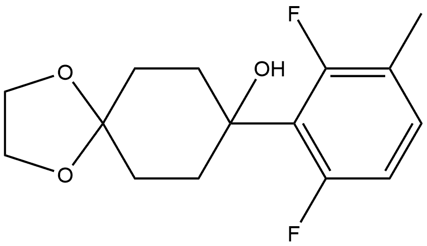 8-(2,6-difluoro-3-methylphenyl)-1,4-dioxaspiro[4.5]decan-8-ol Structure