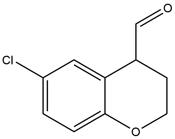 6-Chloro-3,4-dihydro-2H-1-benzopyran-4-carboxaldehyde 结构式