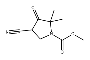 1-Pyrrolidinecarboxylic acid, 4-cyano-2,2-dimethyl-3-oxo-, methyl ester Struktur