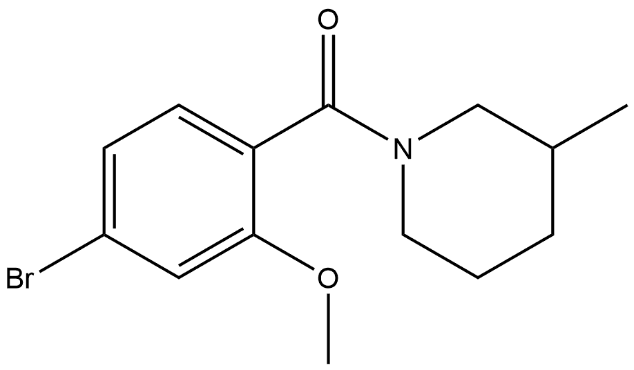 (4-Bromo-2-methoxyphenyl)(3-methyl-1-piperidinyl)methanone Structure