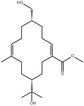 154538-48-4 1,8-Cyclotetradecadiene-1-carboxylic acid, 5-(hydroxymethyl)-12-(1-hydroxy-1-methylethyl)-9-methyl-, methyl ester, [5S-(5R*,8Z,12S*)]- (9CI)