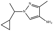 1H-Pyrazol-4-amine, 1-(1-cyclopropylethyl)-3-methyl- Struktur