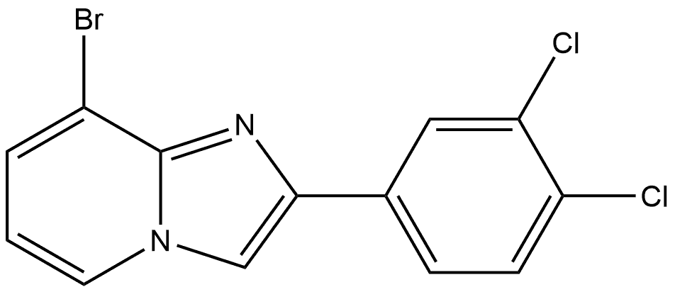 8-溴-2-(3,4-二氯苯基)咪唑并[1,2-A]吡啶, 1545543-53-0, 结构式