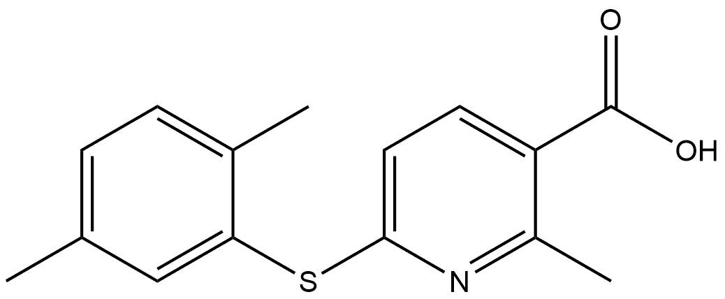 6-[(2,5-Dimethylphenyl)thio]-2-methyl-3-pyridinecarboxylic acid Struktur