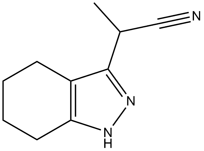 2-(4,5,6,7-Tetrahydro-1H-indazol-3-yl)propanenitrile Struktur