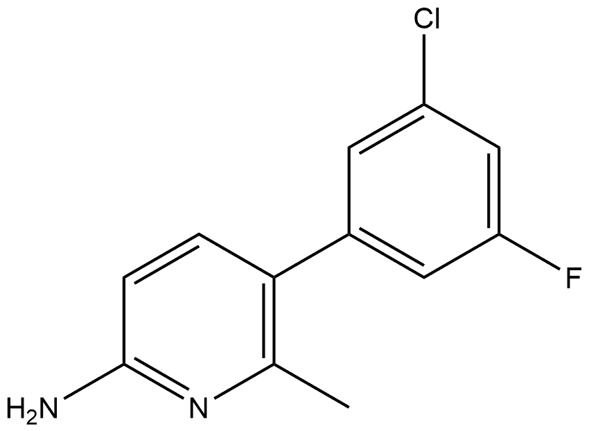 5-(3-Chloro-5-fluorophenyl)-6-methyl-2-pyridinamine Structure