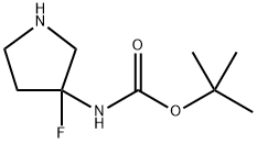 Carbamic acid, N-(3-fluoro-3-pyrrolidinyl)-, 1,1-dimethylethyl ester Structure