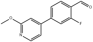 Benzaldehyde, 2-fluoro-4-(2-methoxy-4-pyridinyl)- Struktur