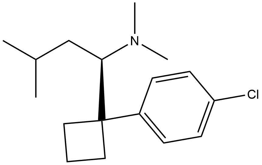 (R)-(+)-N-{1-[1-(4-chlorophenyl)cyclobutyl]-3-methylbutyl}-N,N-dimethylamine 结构式