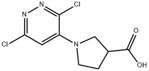 3-Pyrrolidinecarboxylic acid, 1-(3,6-dichloro-4-pyridazinyl)- Structure