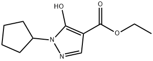 Ethyl 1-cyclopentyl-5-hydroxy-1H-pyrazole-4-carboxylate 化学構造式