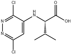 2-[(3,6-dichloropyridazin-4-yl)amino]-3-methylbutanoic acid Struktur