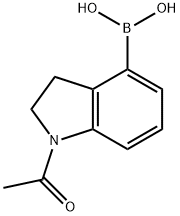 (1-乙酰吲哚啉-4-基)硼酸 结构式