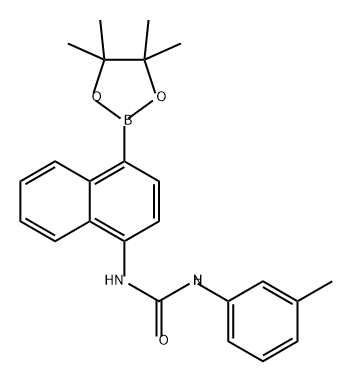 Urea, N-(3-methylphenyl)-N'-[4-(4,4,5,5-tetramethyl-1,3,2-dioxaborolan-2-yl)-1-naphthalenyl]- Structure