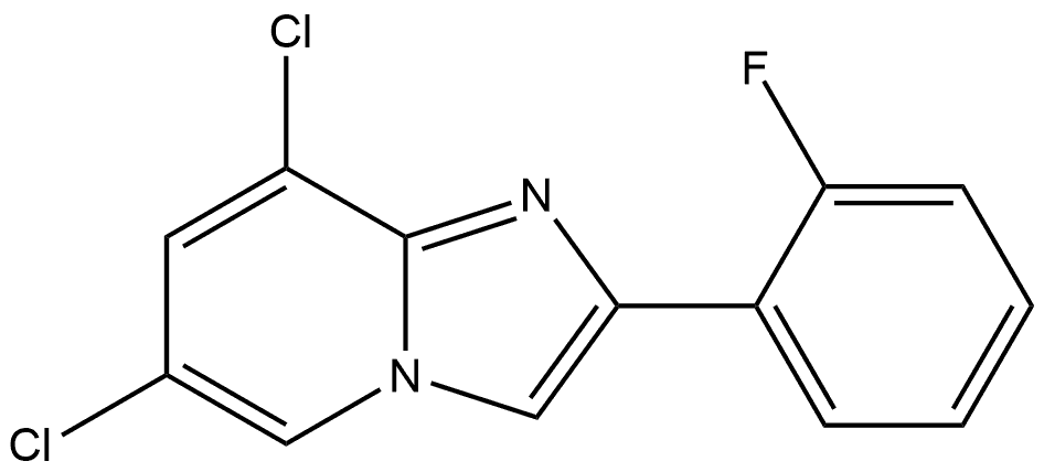 6,8-二氯-2-(2-氟苯基)咪唑并[1,2-A]吡啶, 1549650-94-3, 结构式