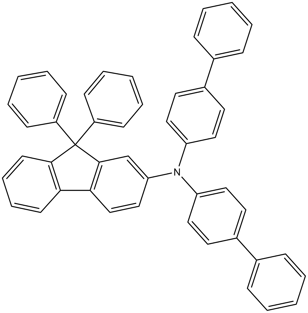 N,N-Bis([1,1′-biphenyl]-4-yl)-9,9-diphenyl-9H-fluoren-2-amine Struktur