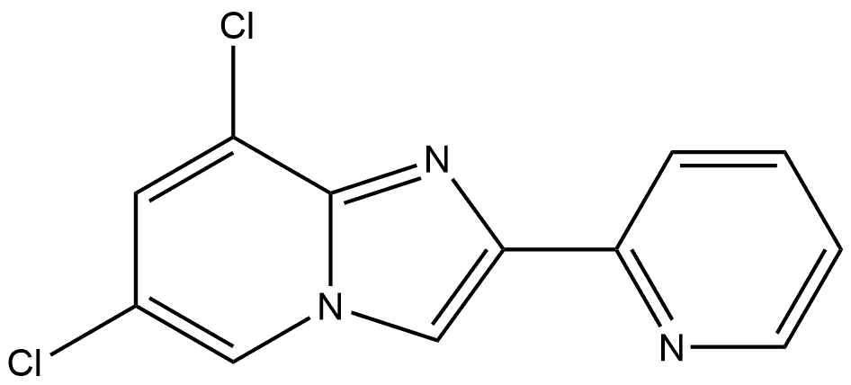 6,8-Dichloro-2-(2-pyridyl)imidazo[1,2-a]pyridine 化学構造式