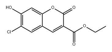 2H-1-Benzopyran-3-carboxylic acid, 6-chloro-7-hydroxy-2-oxo-, ethyl ester 化学構造式