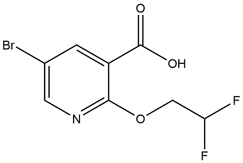 5-Bromo-2-(2,2-difluoroethoxy)-3-pyridinecarboxylic acid Struktur