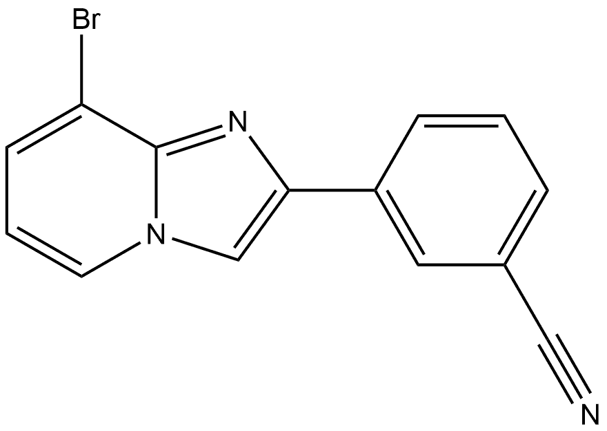 3-(8-溴咪唑并[1,2-A]吡啶-2-基)苯腈 结构式