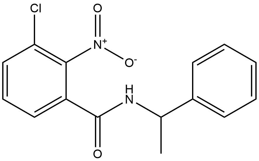 3-chloro-2-nitro-N-(1-phenylethyl)benzamide Structure