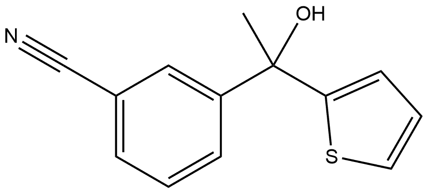 3-[1-Hydroxy-1-(2-thienyl)ethyl]benzonitrile Structure