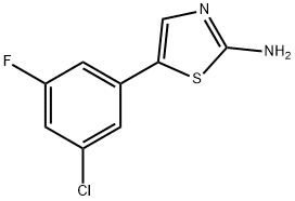 5-(3-Chloro-5-fluorophenyl)thiazol-2-amine 结构式