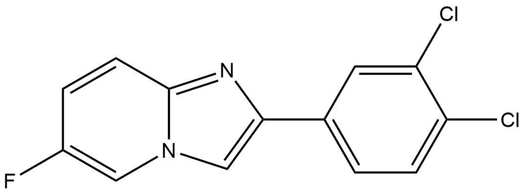 2-(3,4-二氯苯基)-6-氟咪唑并[1,2-A]吡啶 结构式