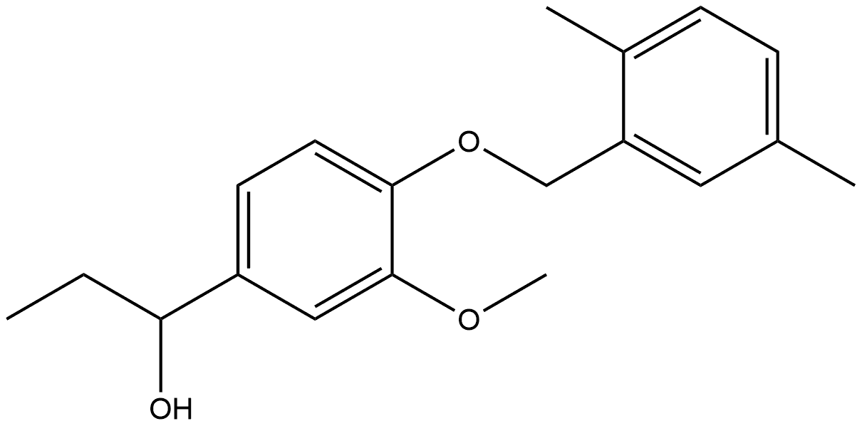 4-[(2,5-Dimethylphenyl)methoxy]-α-ethyl-3-methoxybenzenemethanol,1553277-66-9,结构式