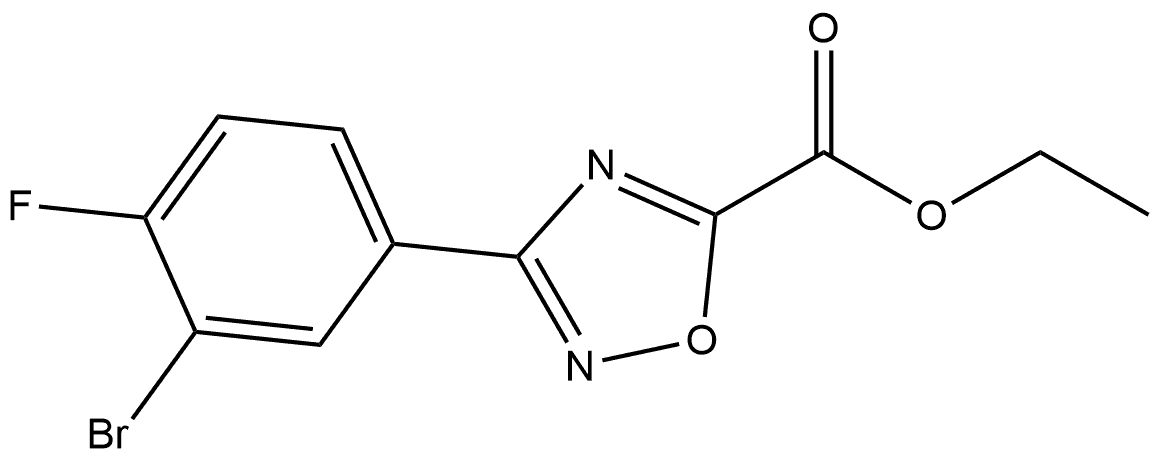 3-(3-溴-4-氟苯基)-1,2,4-噁二唑-5-甲酸乙酯 结构式